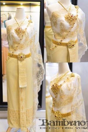 ชุดไทยเจ้าสาว ชุดไทยจักรพรรดิ์ เช่าที่แบมบี้ เวดดิ้ง ห้วยขวาง